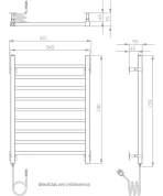 Toalheiro Aquecido Elétrico para Banheiro | Quadratto Inox polido com adaptador | Para secar toalhas | Boutique dos Varais - Imagem 2