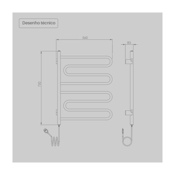 Toalheiro Aquecido Elétrico para Banheiro | Modelo Nóbile | Para secar toalhas | Boutique dos Varais - Imagem 2