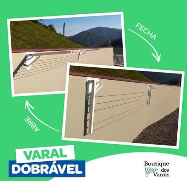 Varal Retrátil de Muro Cabos de Aço |  06 Fios de até 3 M |  Ferro zincado ou Inox |  | Boutique dos Varais - Imagem 4