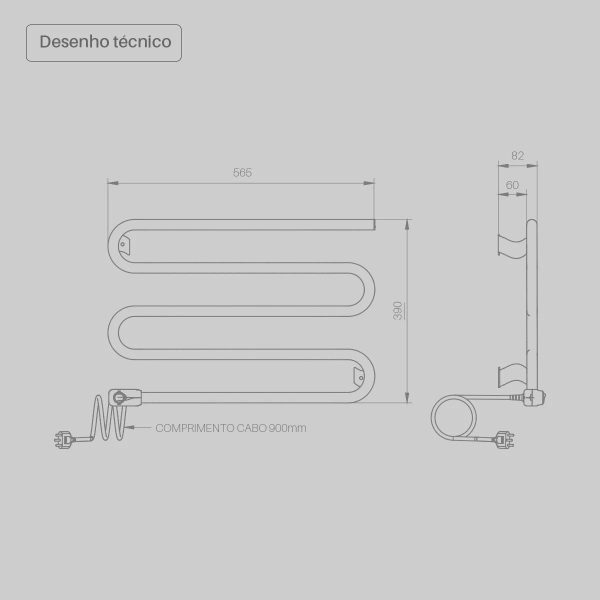 Toalheiro Aquecido Elétrico para Banheiro | Modelo Soluzione | Para secar toalhas | Boutique dos Varais - Imagem 2