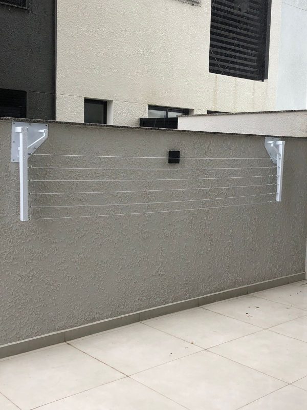 Varal Retrátil de Muro Cabos de Aço |  06 Fios de até 3 M |  Ferro zincado ou Inox |  | Boutique dos Varais - Imagem 3