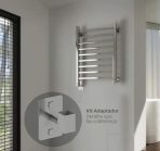 Toalheiro Aquecido Elétrico para Banheiro | Quadratto Inox polido com adaptador | Para secar toalhas | Boutique dos Varais